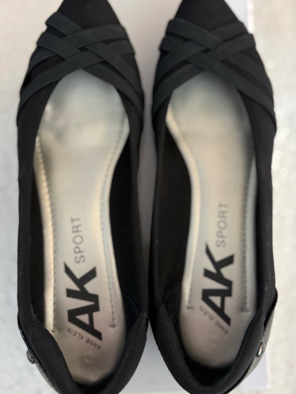 Anne Klein Sport Women’s Black Pointed Toe Ballet Flats